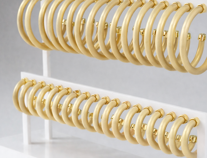 Lightweight Brushed Gold Hoop Earrings | 3 Sizes
