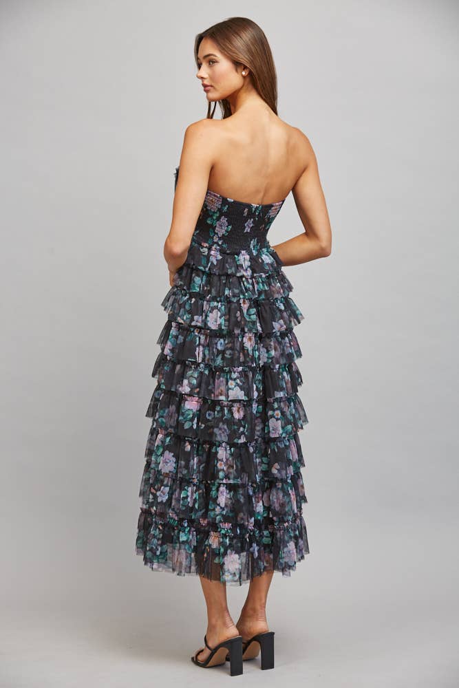 TULLE STRAPLESS DRESS
