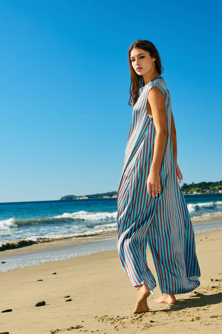 Stripe Soft Satin Jumpsuit