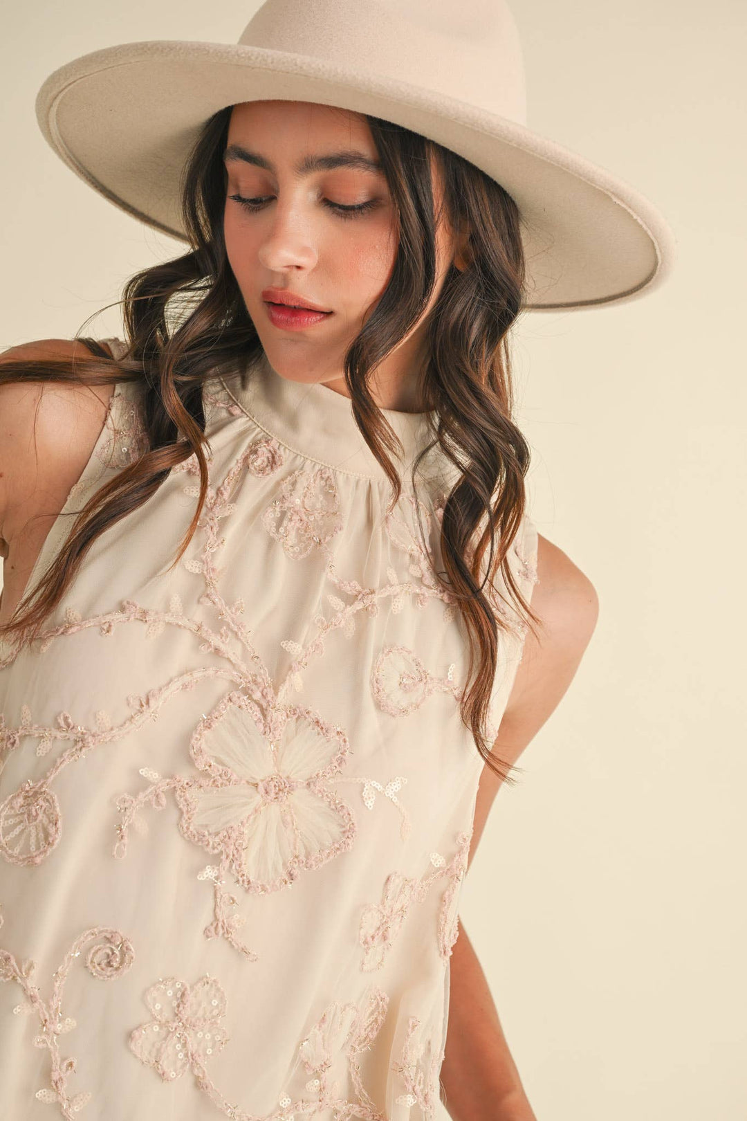 BUBBLE HEM EMBELLISHED MINI DRESS