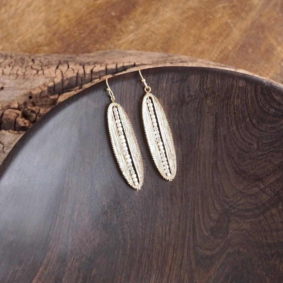 Elongated Oval Dangle Earrings