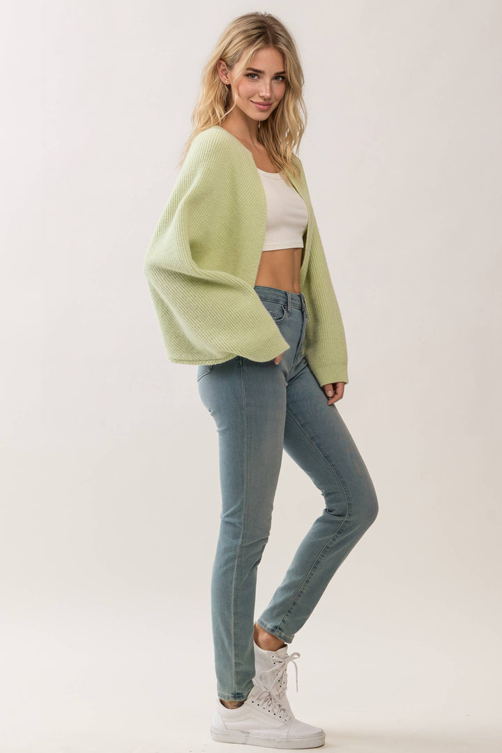 Mint Open Front Cardigan