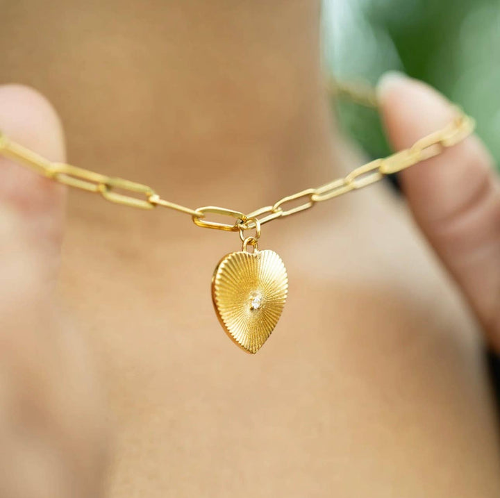Paperclip Necklace w/ Heart Charm