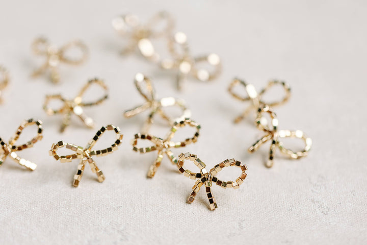 Mini Gold Bow Earrings