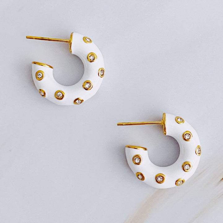 Jeweled Candy Hoop Earrings