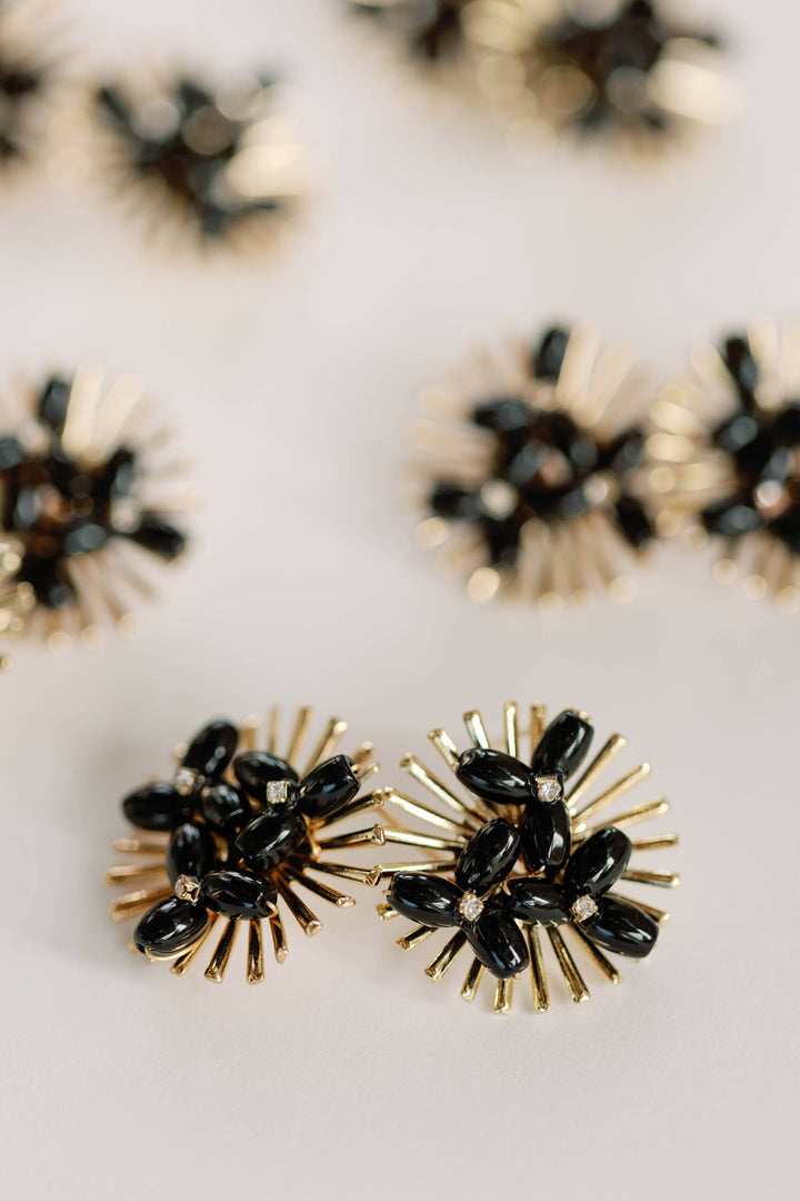 Black Sunburst Earrings