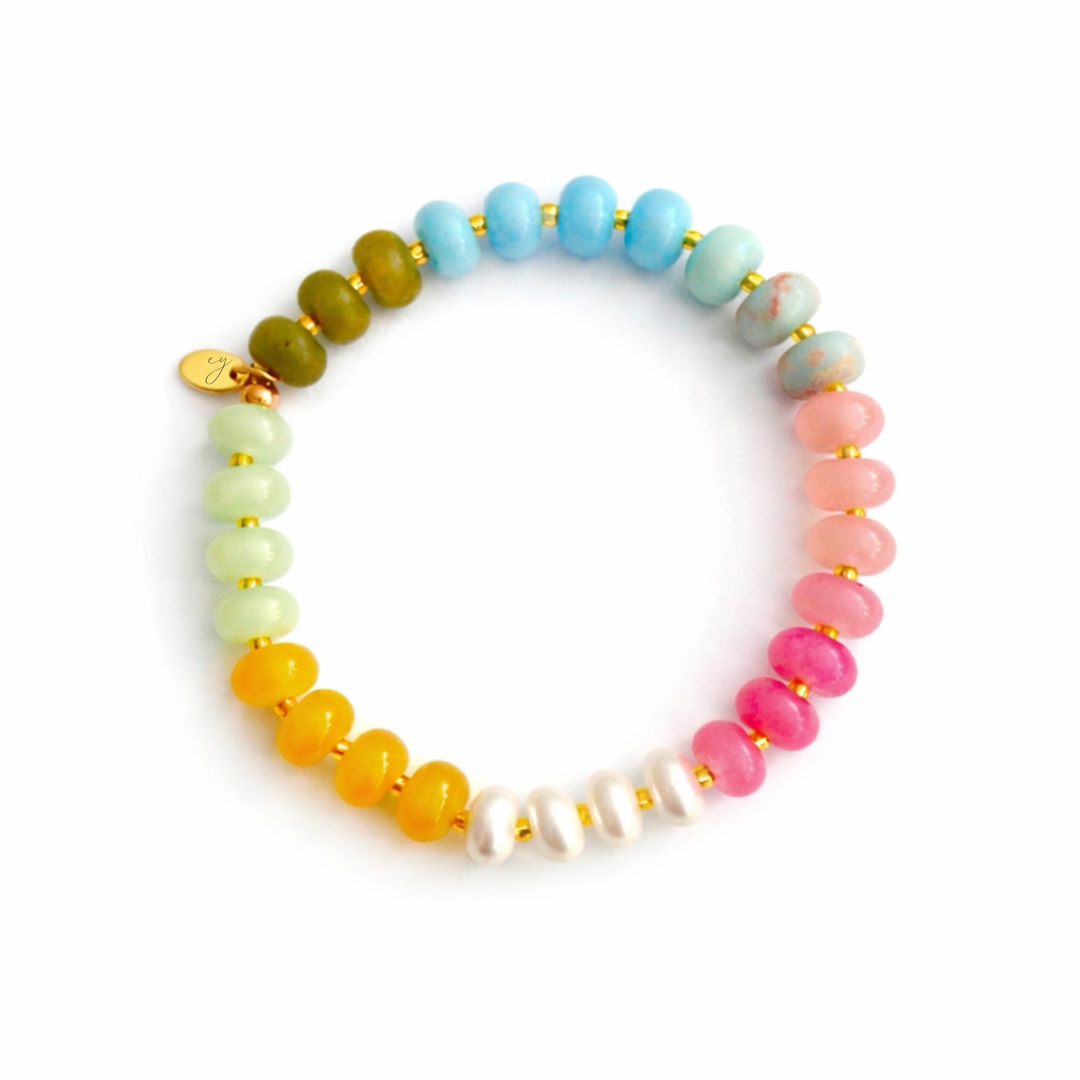 Stone Beaded Stretch Bracelet