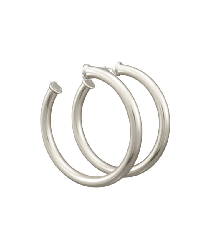 Large Silver Everyday Hoops
