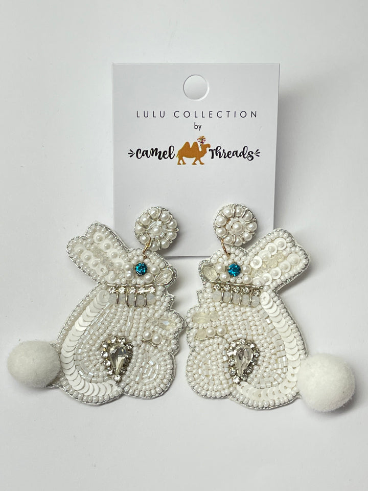 Beaded Bunny Earrings