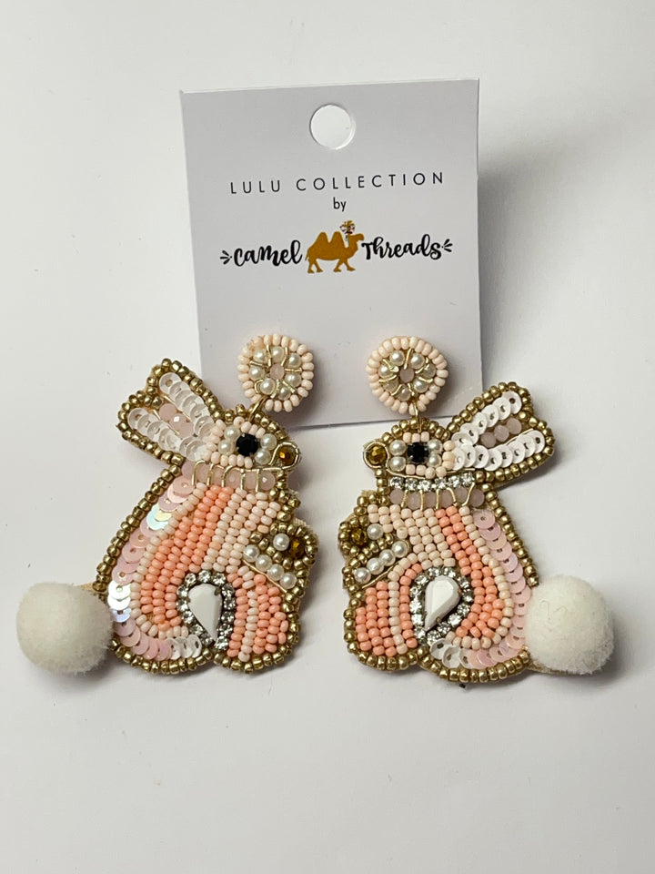 Beaded Bunny Earrings