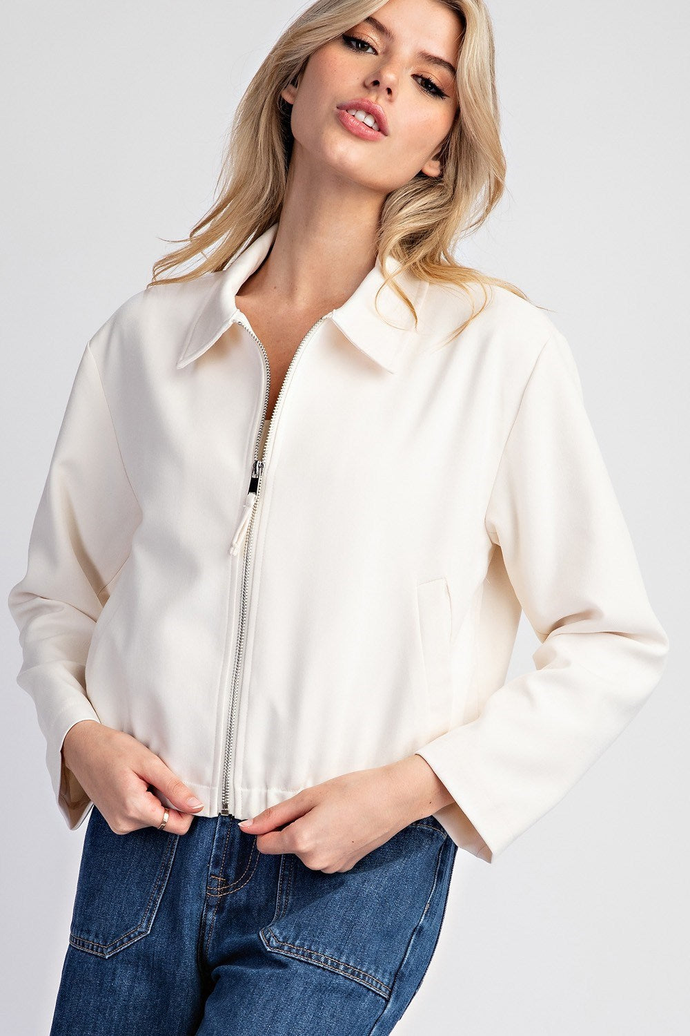 Cropped Elastic String Jacket