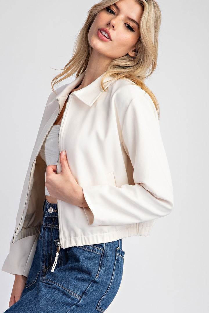 Cropped Elastic String Jacket