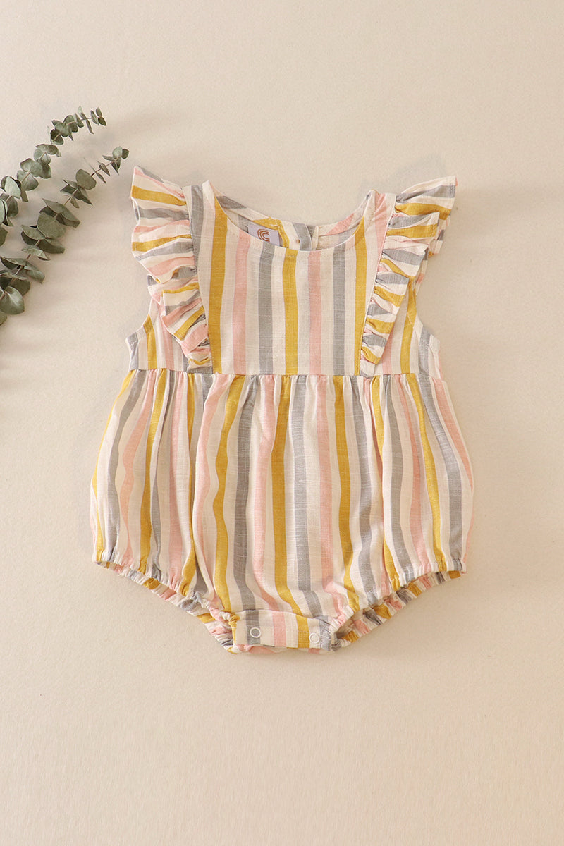 Stripe Linen Ruffle Bubble