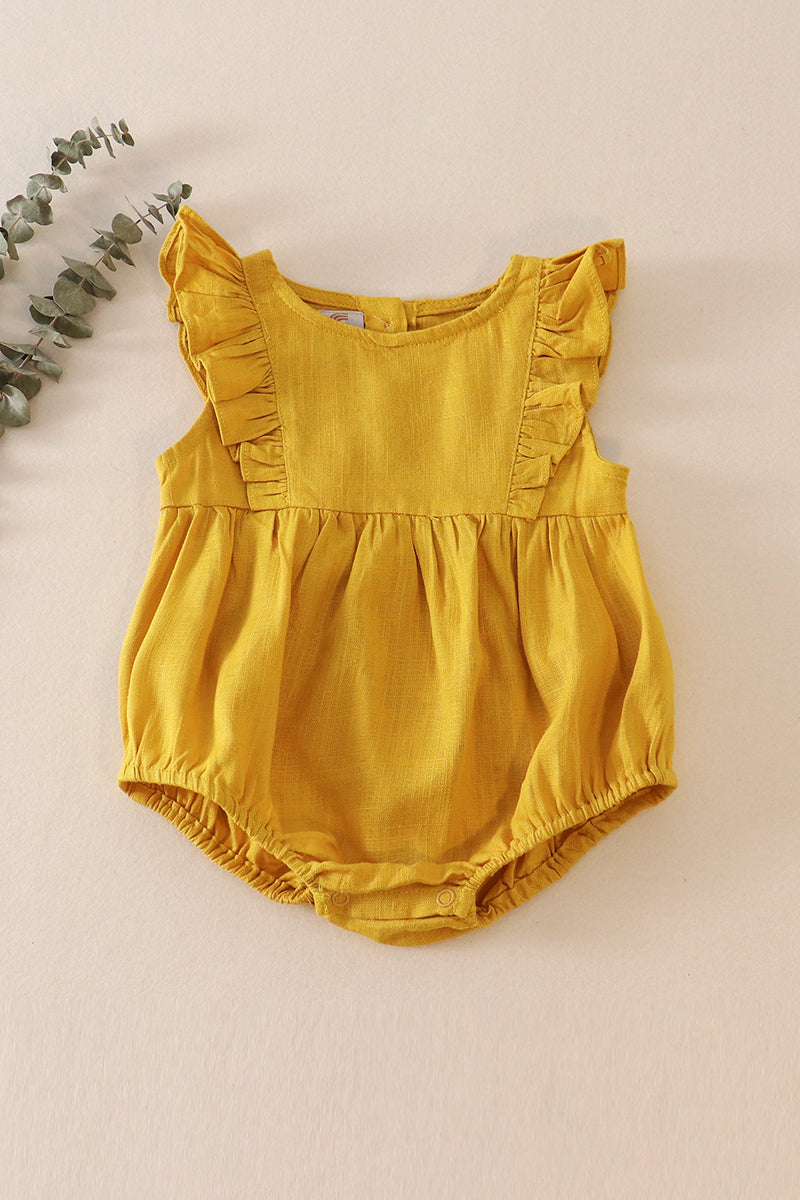 Mustard Linen Ruffle Bubble