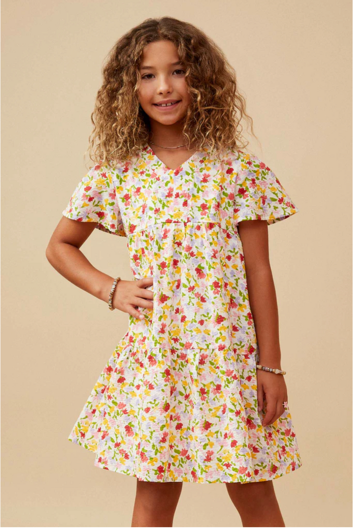 Hayden Girls Red/Pink Floral Dress