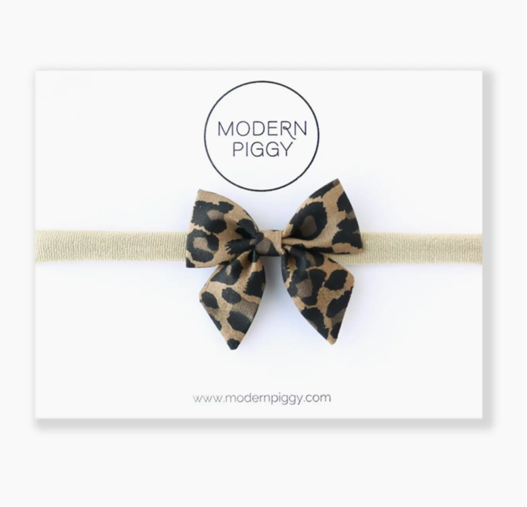 Mini Piggy Bow: Nylon Headband