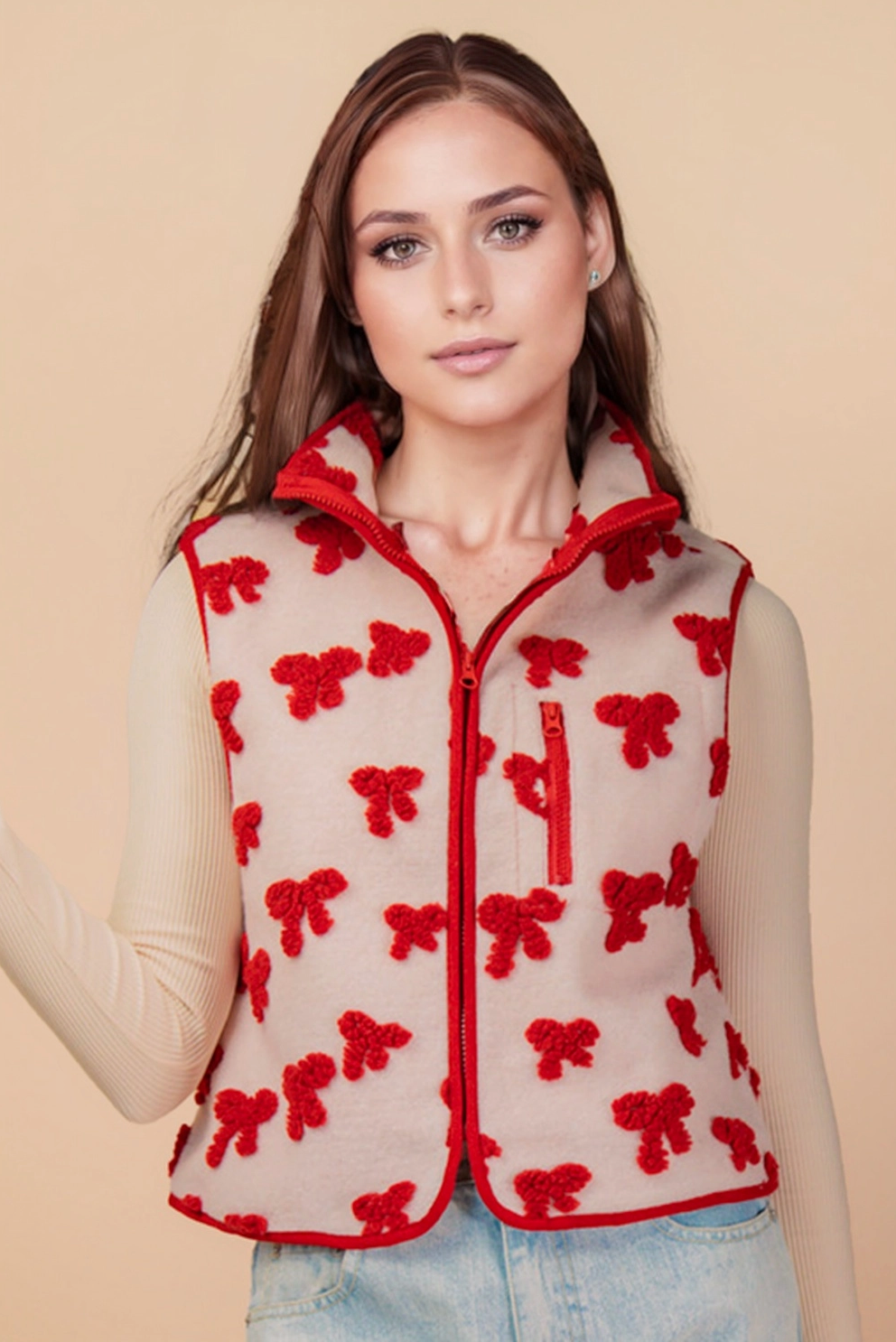 Textured Printed Vest