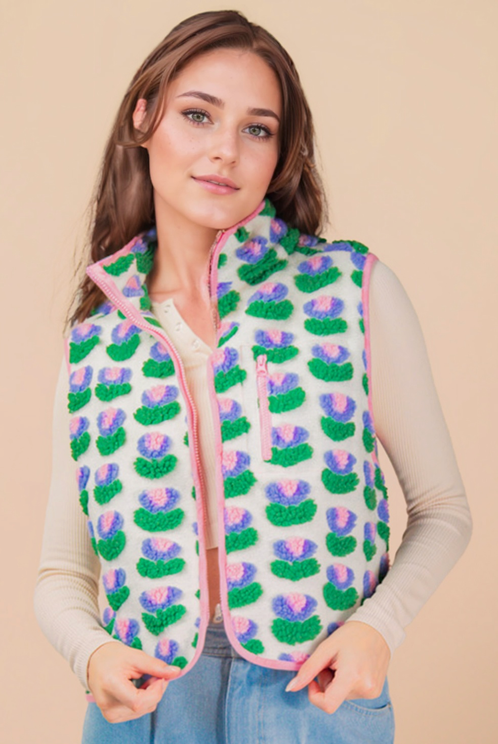 Textured Printed Vest