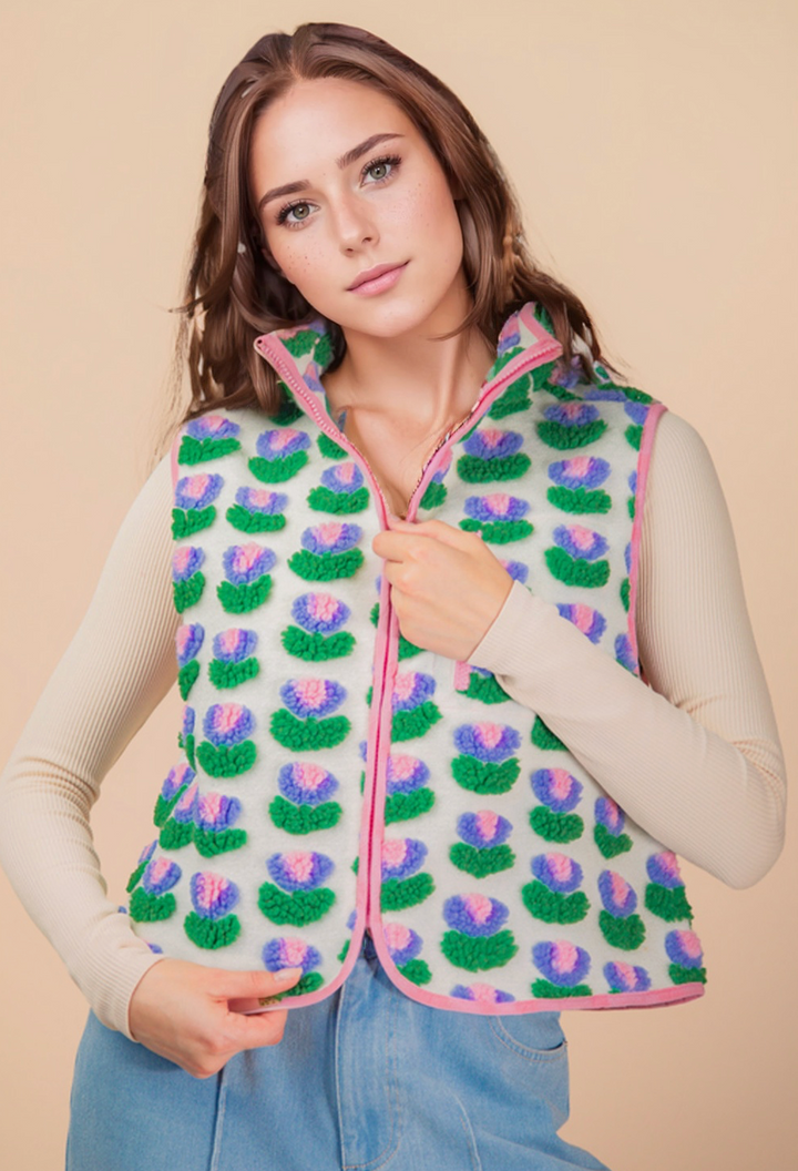 Textured Printed Vest