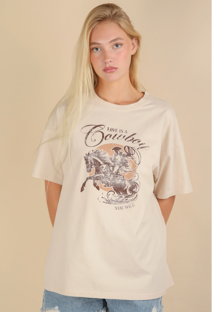 Oversized Cowboy Graphic Tee