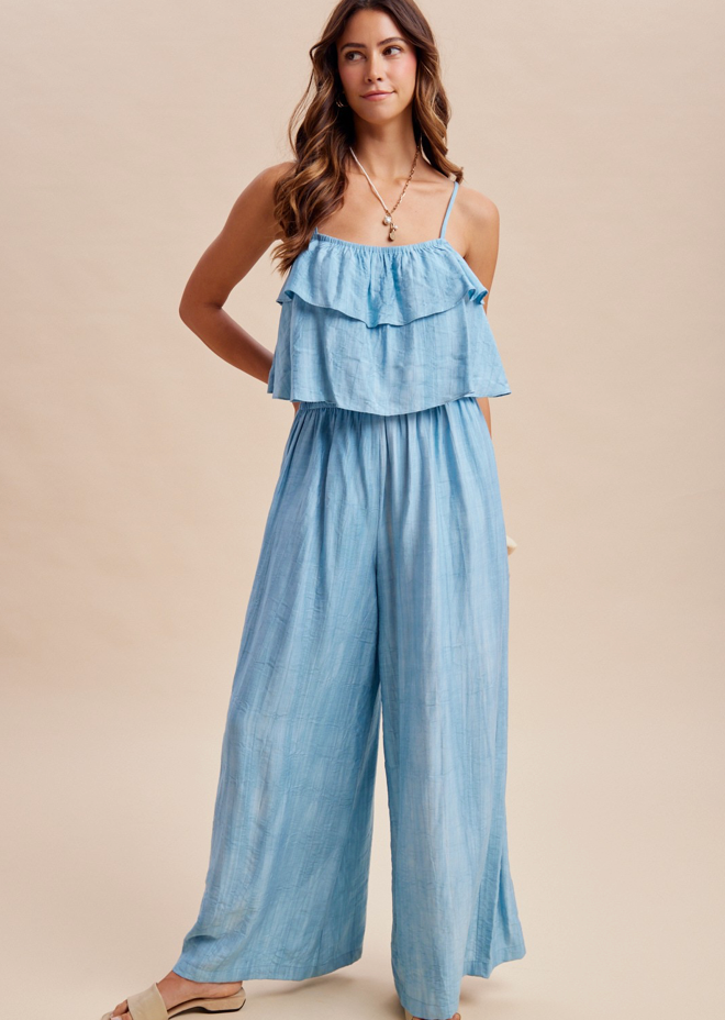 Ruffled Bodice Cami Jumpsuit