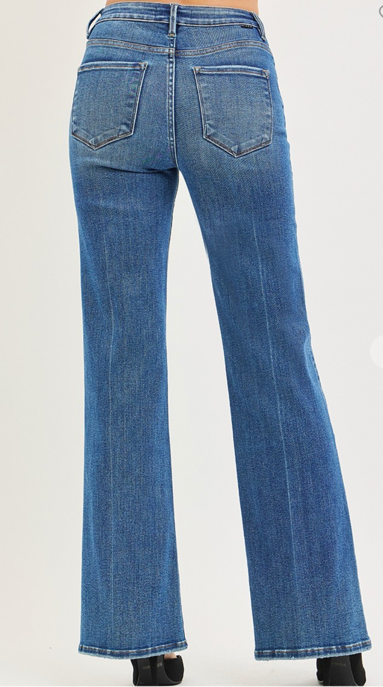 Risen High Rise Wide Flare Jeans
