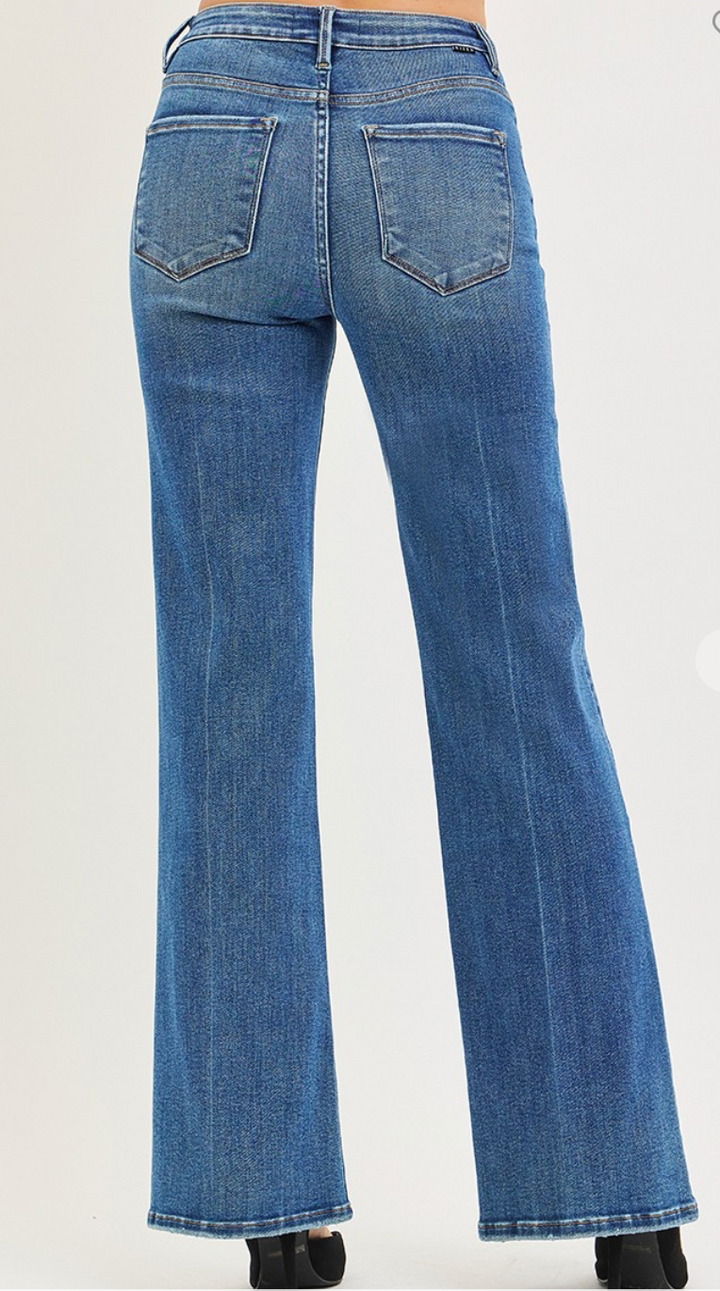 Risen High Rise Wide Flare Jeans