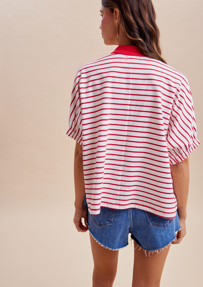 Stripe Dolman Sleeve Top