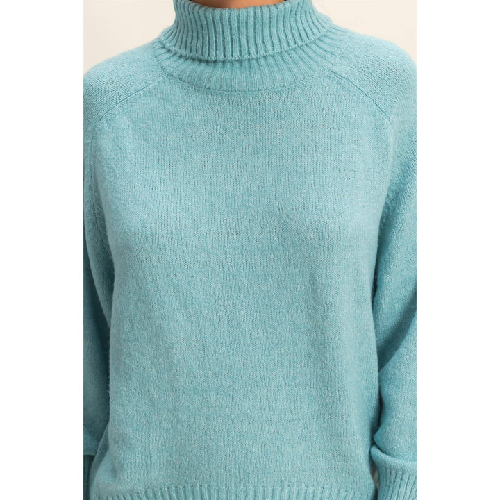 Blue Turtleneck Sweater
