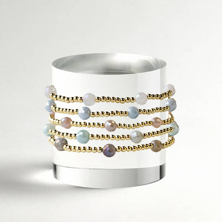 Sunstone Gold Beaded Bracelet