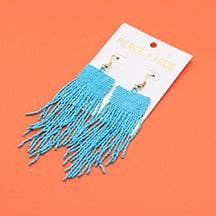 Beaded Square Fringe Earrings