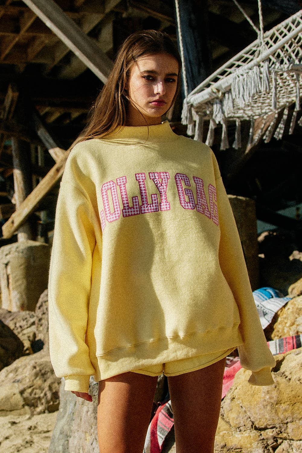 DILLYDALLY Reversible Mockneck Sweatshirt