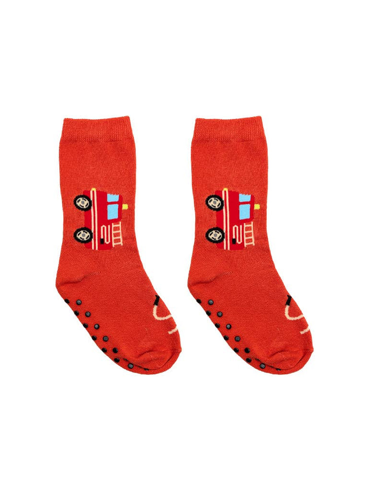 3D Packaged Fire Truck Socks