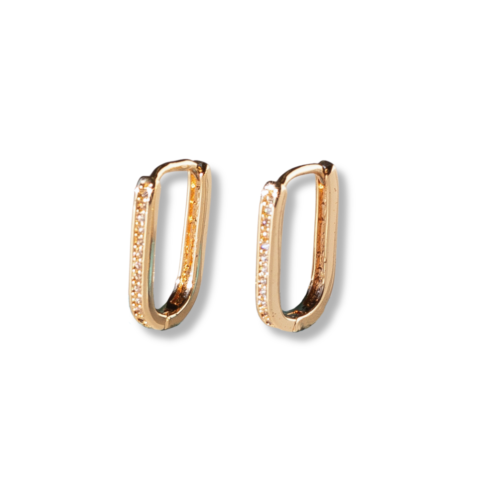 Gold and Cz Channel Hoops