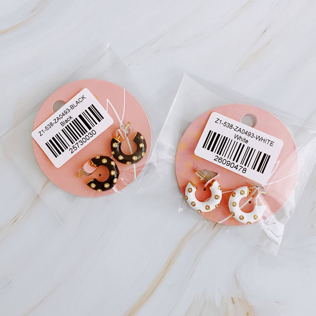 Jeweled Candy Hoop Earrings