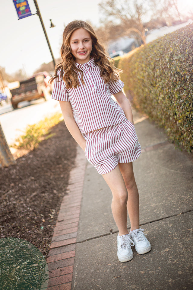 Hayden Girls Striped Shirt