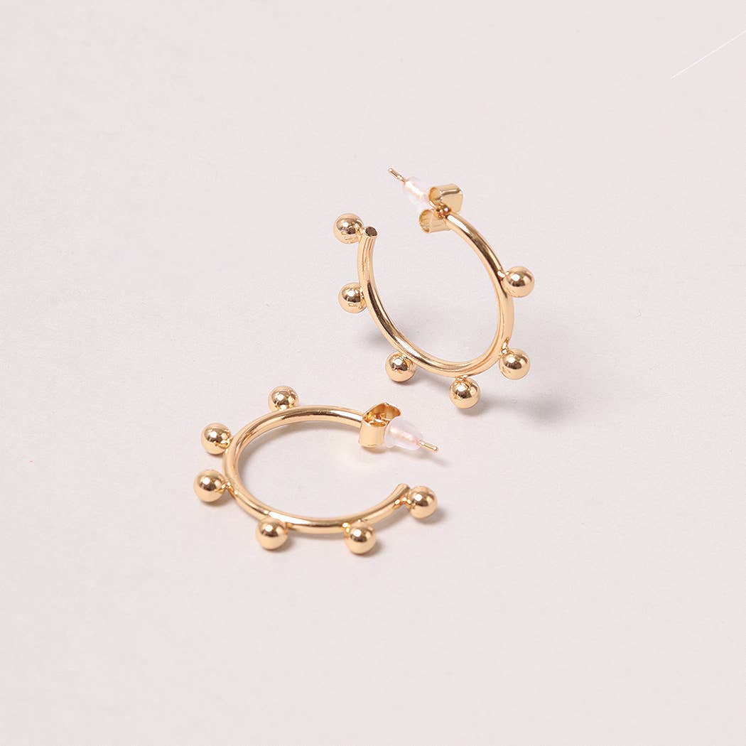 14K Gold-Dipped Post Round Earring