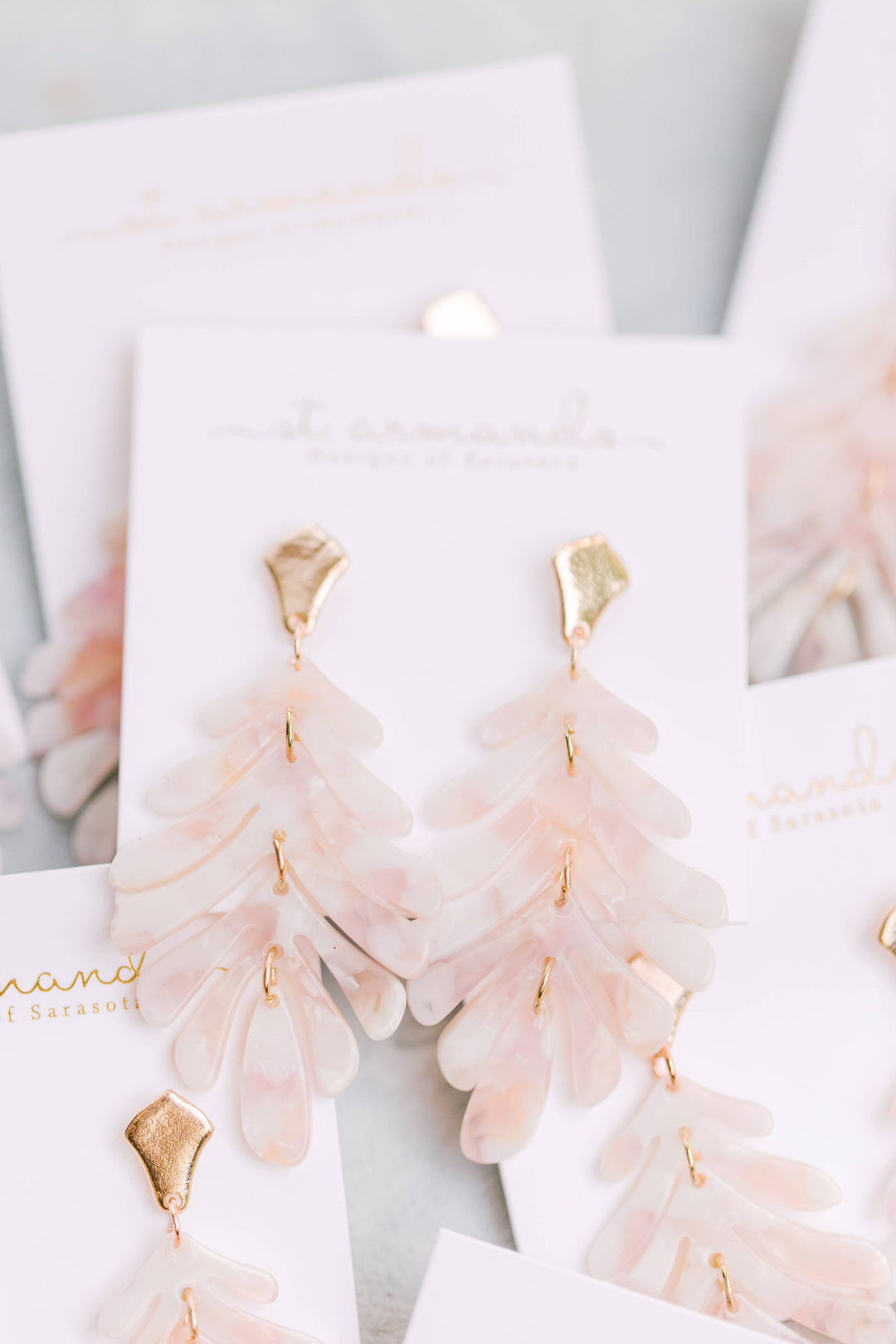 Pink Petite Palm Earrings