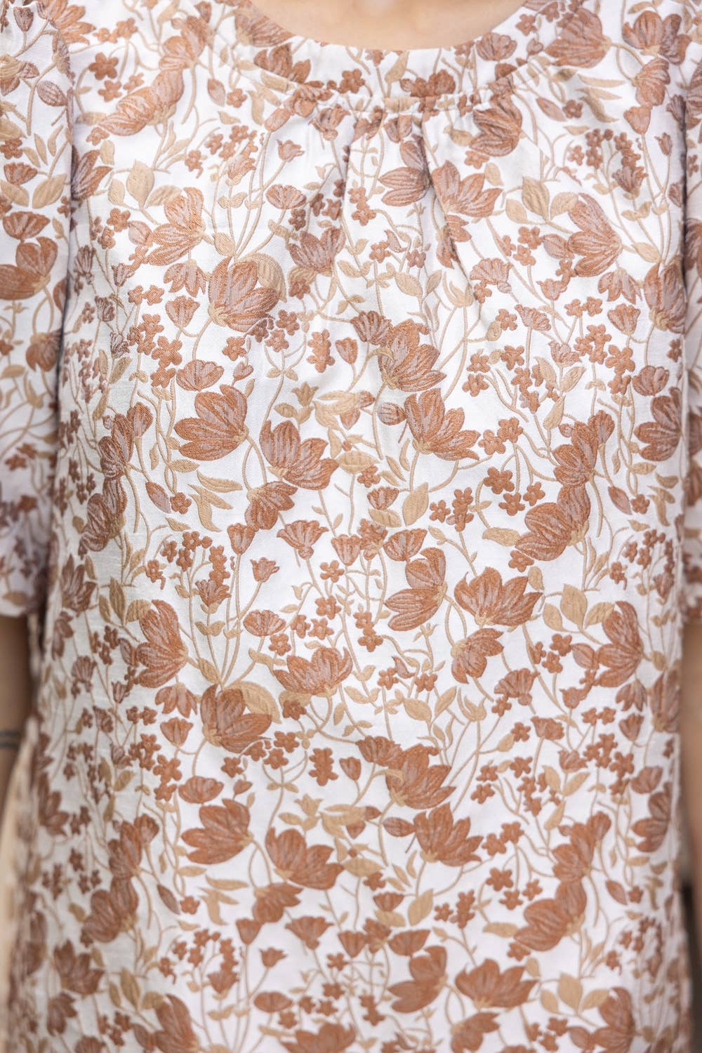 Floral Jacquard  Tiered Dress