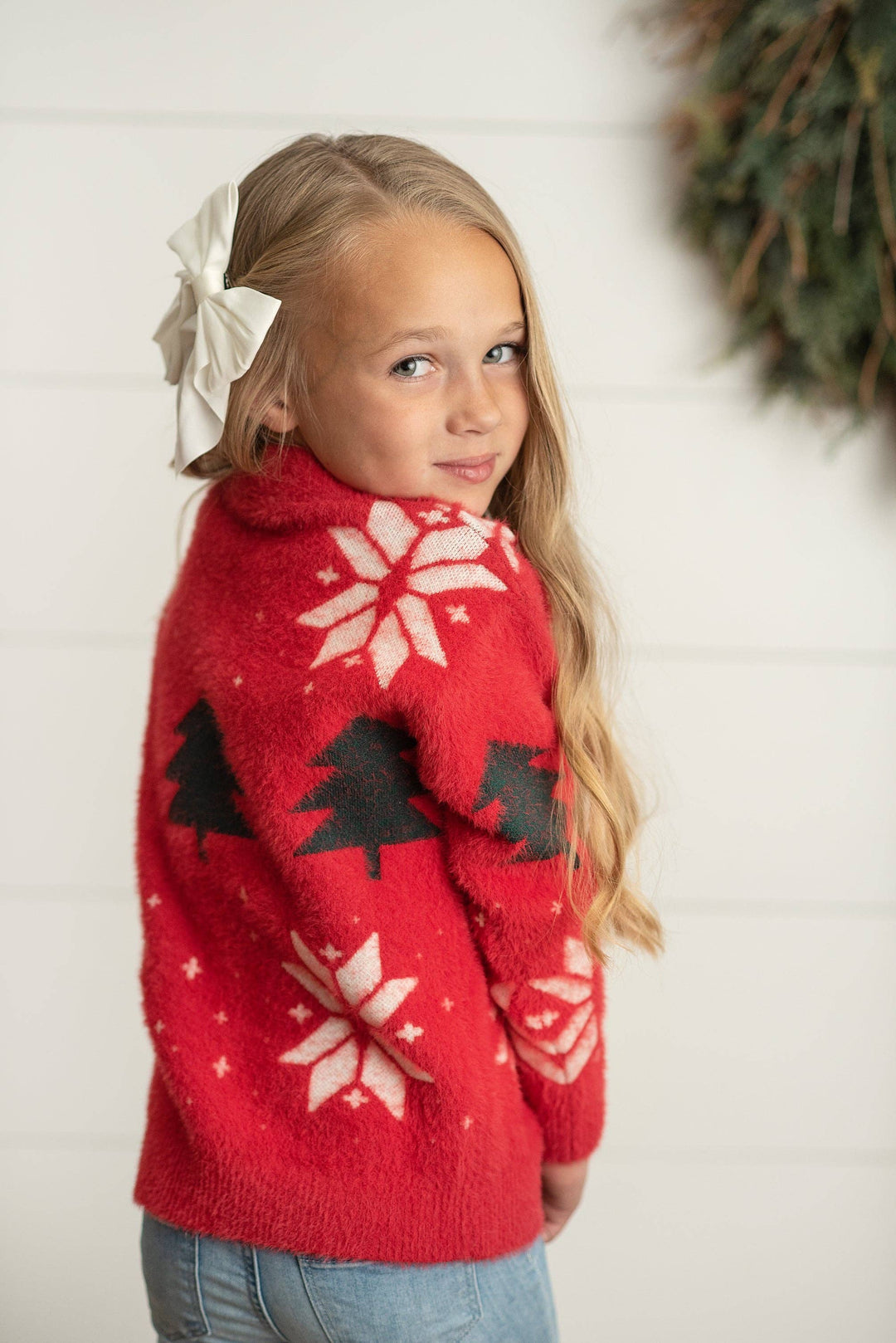 Red Trees and Snowflakes Sweater