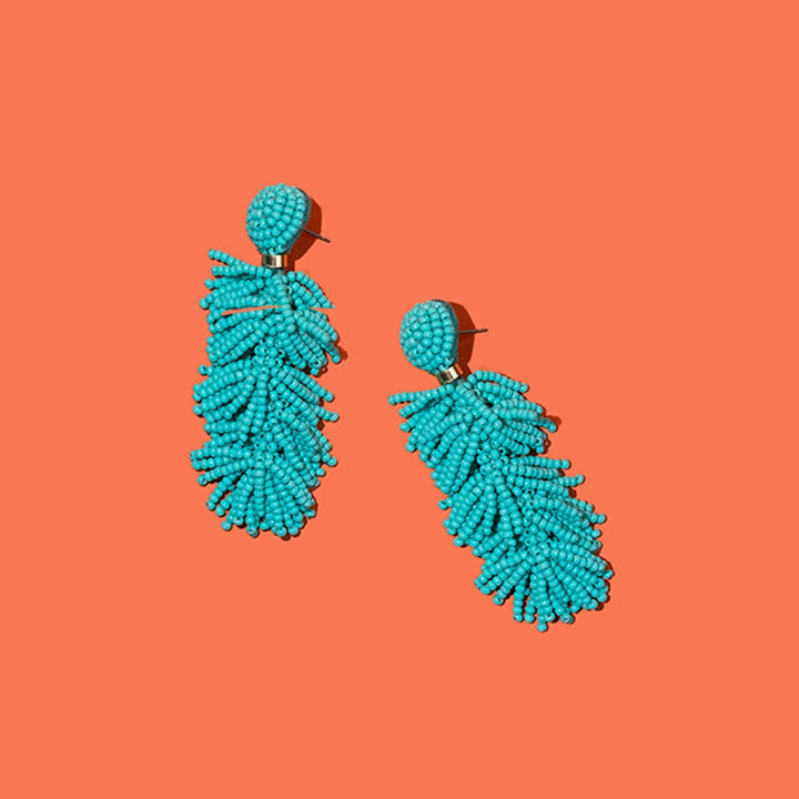 Beaded Tiered Tassel Earrings