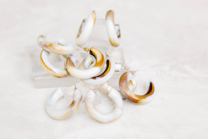 Latte Chunky Hoop Earrings