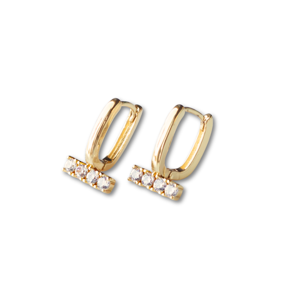 Gold and Cz Earrings