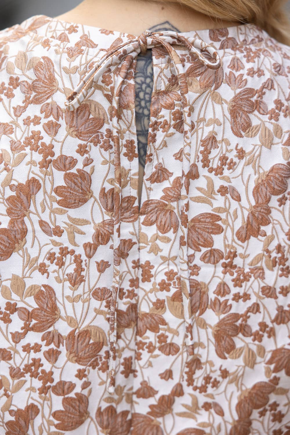 Floral Jacquard  Tiered Dress