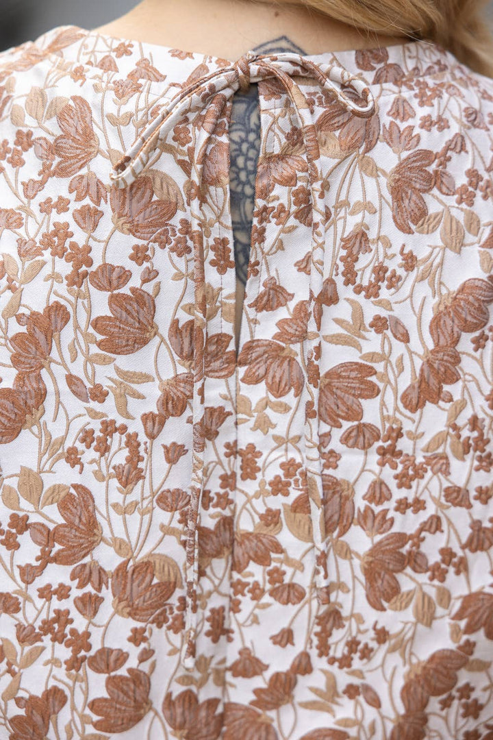 Floral Jacquard  Tiered Dress