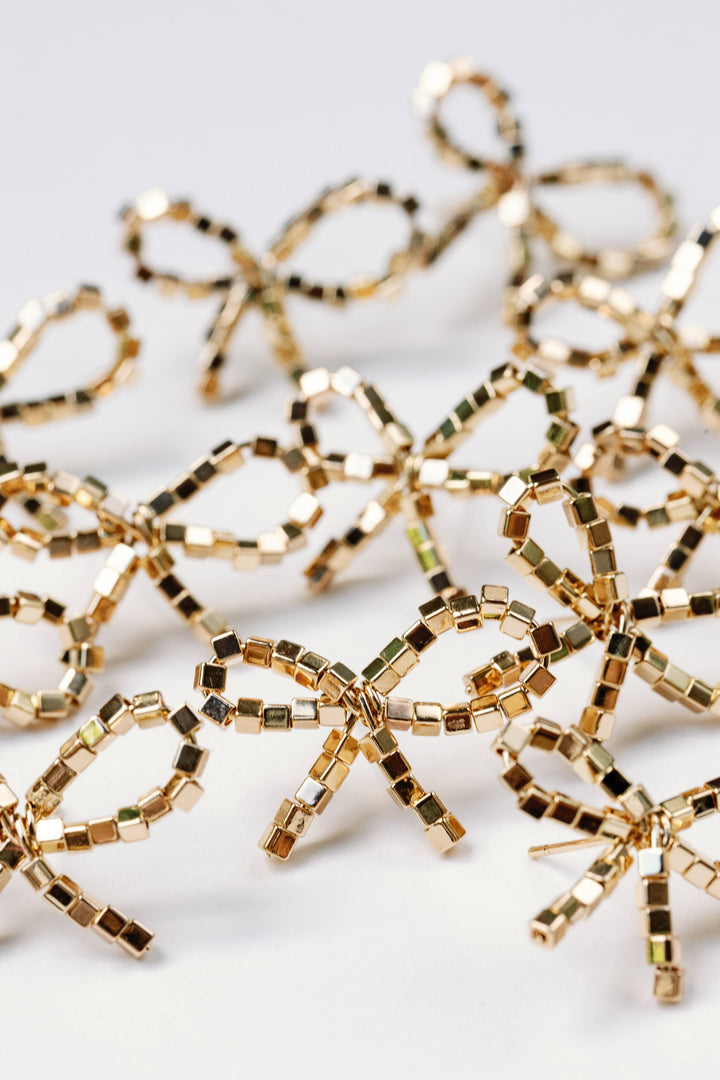 Mini Gold Bow Earrings