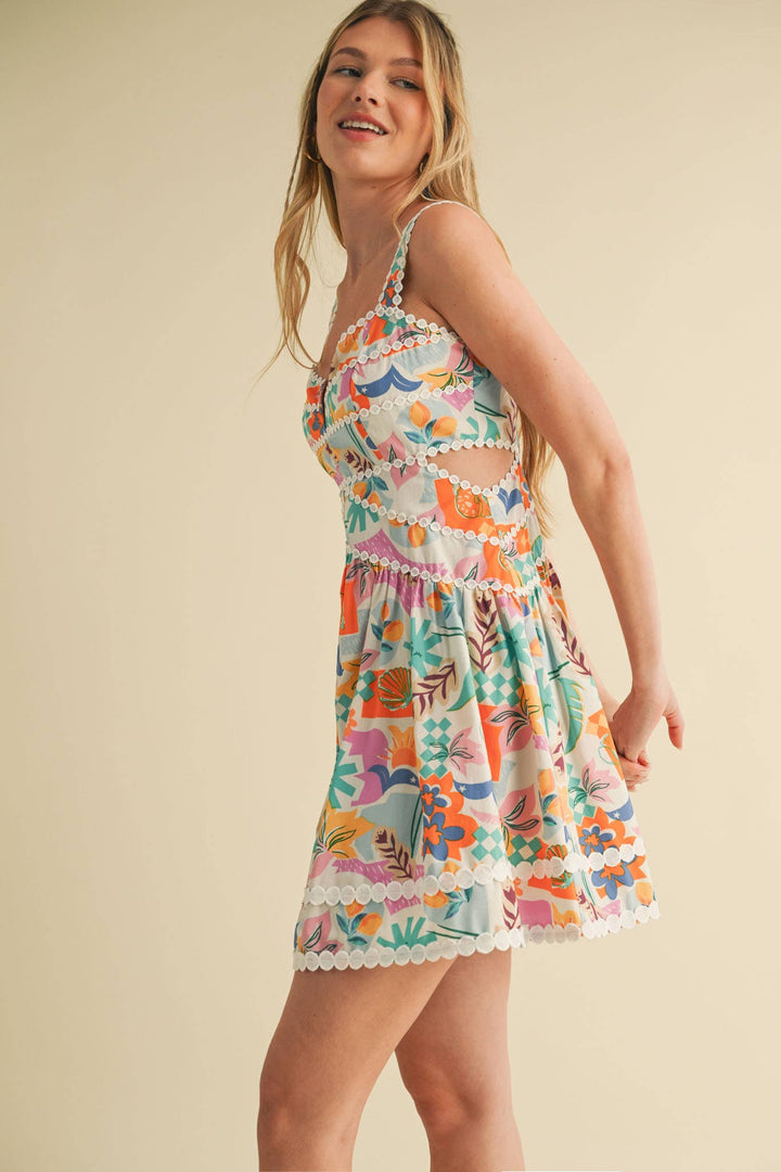 TROPICAL CUT OUT DRESS