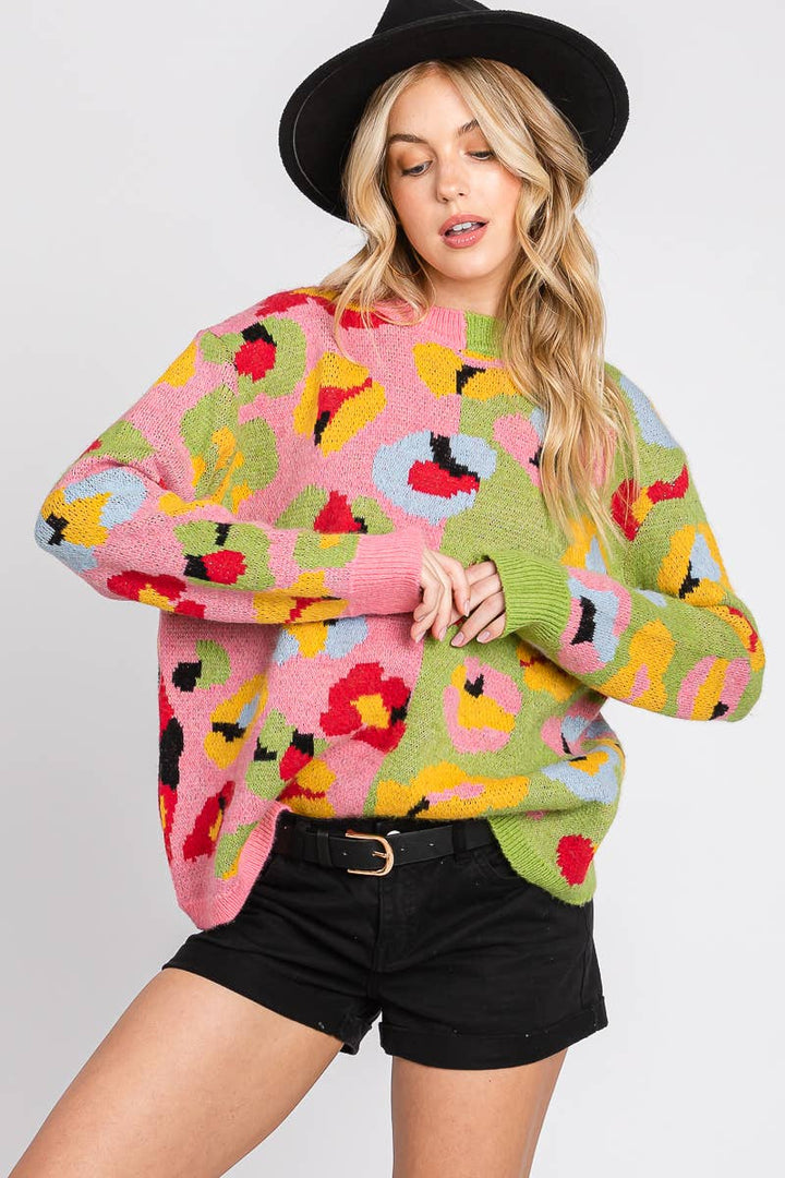 Retro Flower Sweater