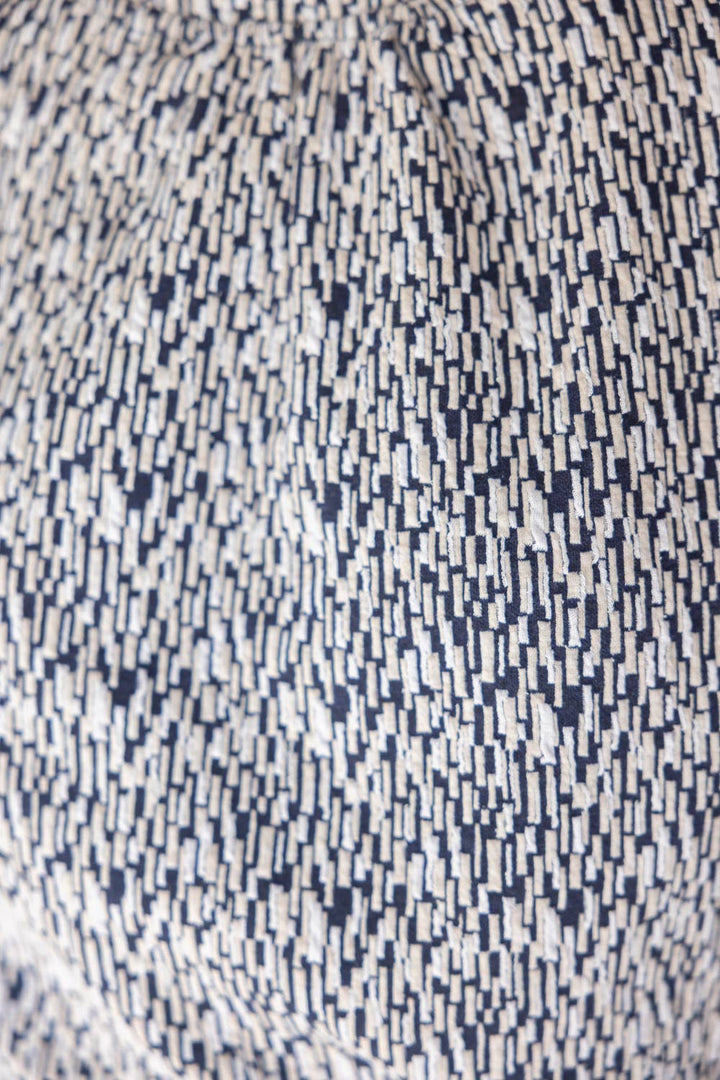 Mixed Pattern Fuzzy Sleeve Top
