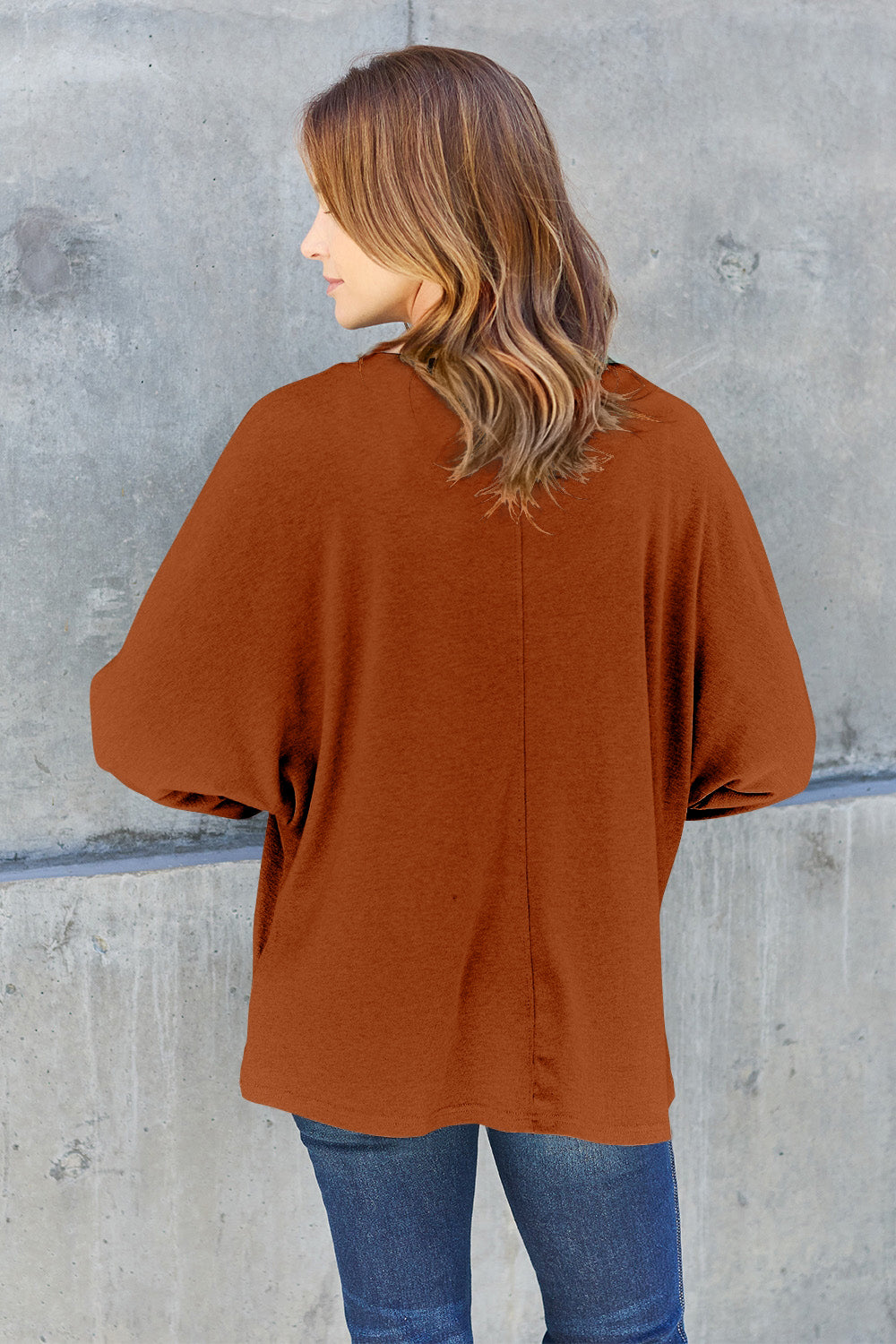 Double Take Full Size Round Neck Long Sleeve T-Shirt (Online Only)